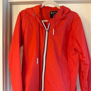 Athleta Women's Orange Hooded Rain Jacket